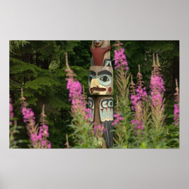 Póster EUA, Alasca, Ketchikan, Totem Bight State (Frente)