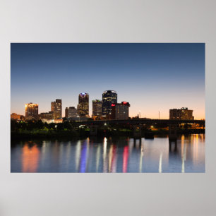 Póster EUA, Arkansas, Little Rock, City Skyline