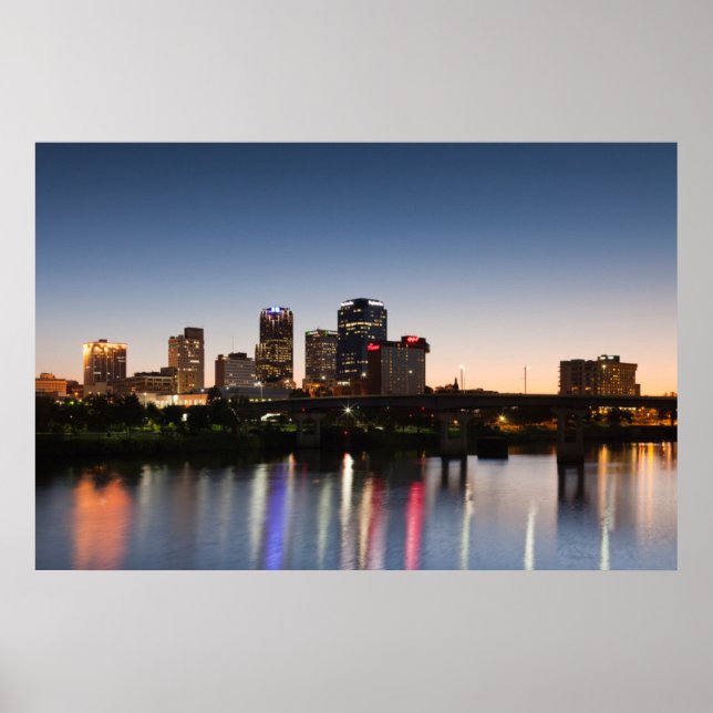 Póster EUA, Arkansas, Little Rock, City Skyline (Frente)