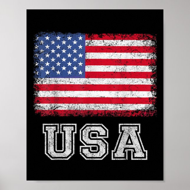 Poster EUA Bandeira Patriótica Americana Para Homens Meni (Frente)