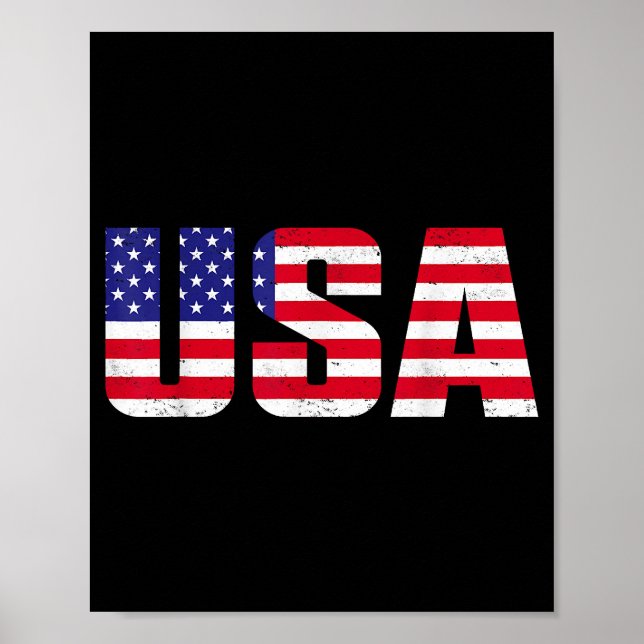 Poster EUA Bandeira Patriótica Americana Para Homens Meni (Frente)