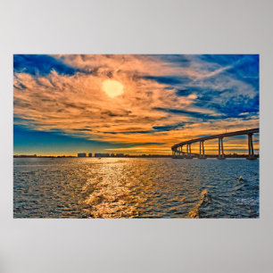 Póster EUA, CA, Ponte da Baía de San Diego-Coronado