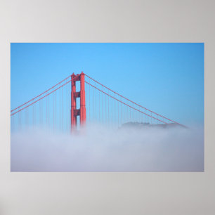 Póster EUA, Califórnia. Golden Gate Bridge de Manhã