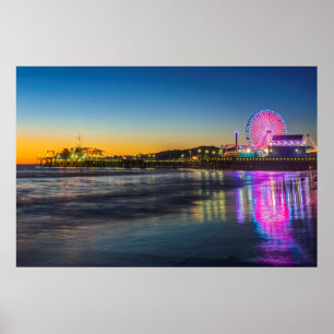 Póster EUA, Califórnia, Los Angeles, Papais noeis Monica 