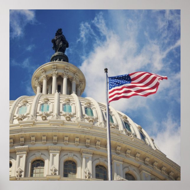 Póster EUA, Colômbia, Washington DC, Capitol Building (Frente)