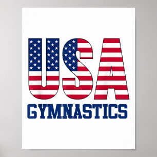 Poster EUA com American Flag Gymnastics Sports