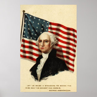 Poster EUA-George Washington Flag