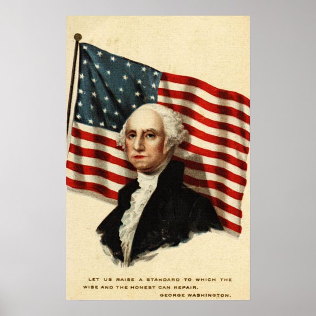 Poster EUA-George Washington Flag (Frente)