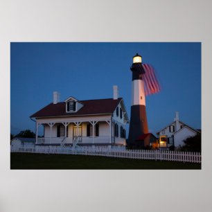 Póster EUA, Geórgia, ilha de Tybee, vôo da bandeira