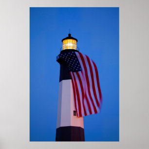 Poster EUA, Geórgia, Tybee Island, Bandeira Voando 2