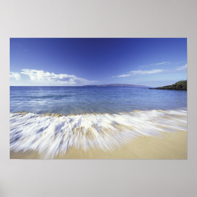 Póster EUA, Havaí, Maui, Surf vindo para Makena (Frente)