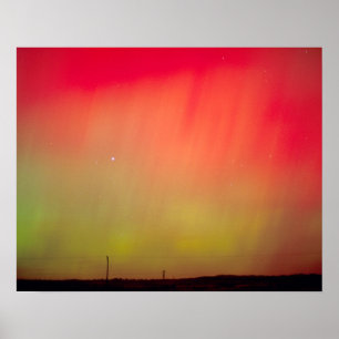 Poster EUA, Idaho. Aurora boreal, luzes do norte às 2