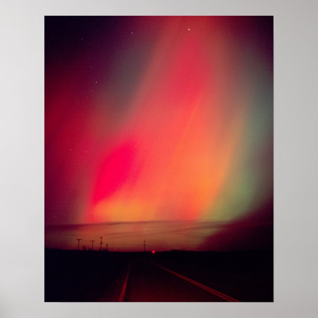 Póster EUA, Idaho. Aurora boreal, luzes do norte em (Frente)