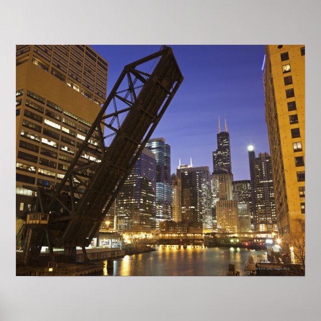 Póster EUA, Illinois, Chicago, Chicago River (Frente)