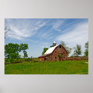 Poster EUA, Kansas. Velho Celeiro Vermelho