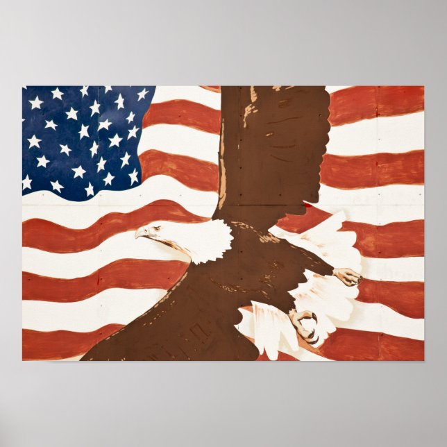 Poster EUA, Louisiana, Port Allen. Mural patriótico (Frente)