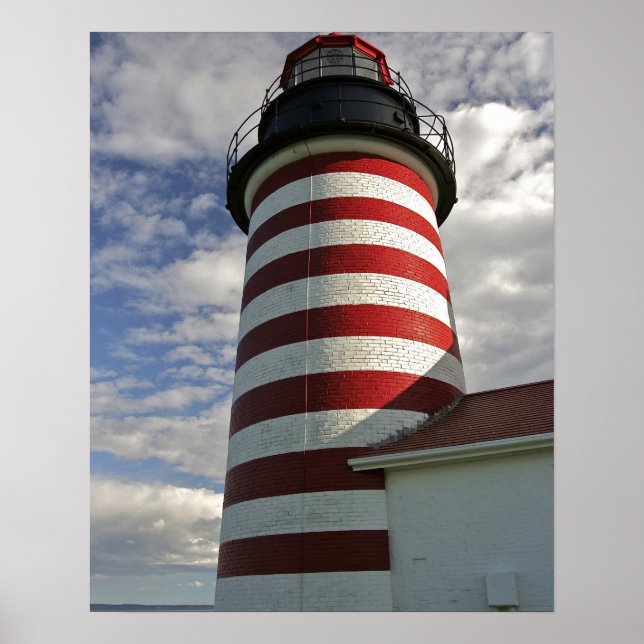 Póster EUA, Maine, Lubec. Farol West Quoddy Head (Frente)
