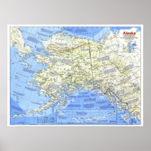 Poster "EUA: Mapa 1984 de ALASKA…