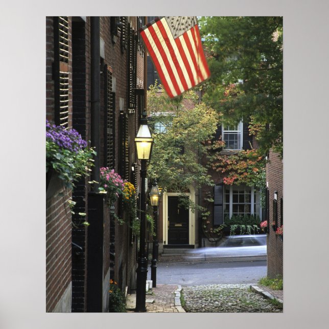 Póster EUA, Massachusetts, Boston, Beacon Hill. (Frente)