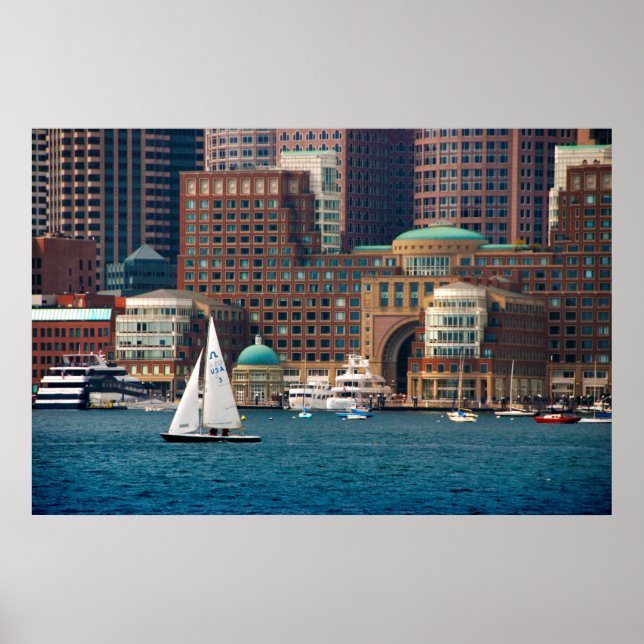 Poster EUA, Massachusetts. Linha Skyline 2 da Fronteira d (Frente)
