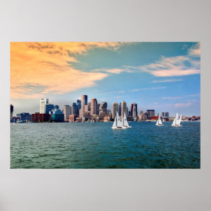 Poster EUA, Massachusetts. Linha Skyline 3 da Fronteira d