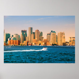 Póster EUA, Massachusetts. Panorama da Praia de Boston