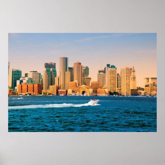 Póster EUA, Massachusetts. Panorama da Praia de Boston (Frente)