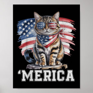 Poster Eua Merica Cat 4 De Julho Homens Mulheres Crianças