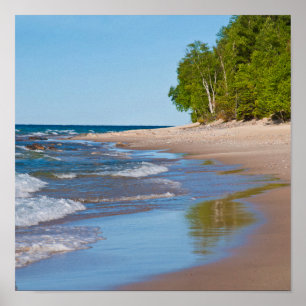 Poster EUA, Michigan. 12 Mile Beach