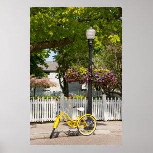 Póster EUA, Michigan, Ilha Mackinac. Bicicleta Amarela