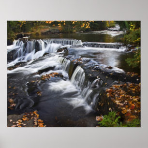 Póster EUA, Michigan, Península Superior. Bond Falls e
