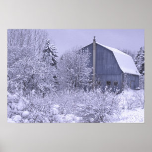 Póster EUA, Michigan, Rochester Hills. Azul nevado