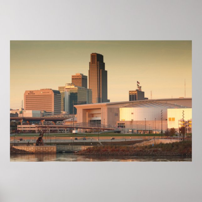 Póster EUA, Nebraska, Omaha, Skyline (Frente)