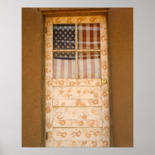 Poster EUA, New mexico, Taos: Povoado indígeno do indian