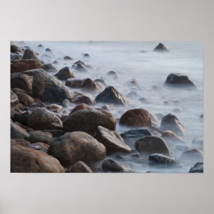 Poster EUA, Nova York, East Hampton. Ondas do oceano em