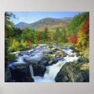 Póster EUA, Nova York. Uma cachoeira no Adirondack