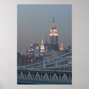 Póster EUA, Nova York, Vista da Ponte de Manhattan,