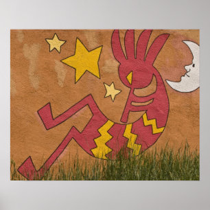 Póster EUA, Novo México, Papais noeis Fe. Mural de pared