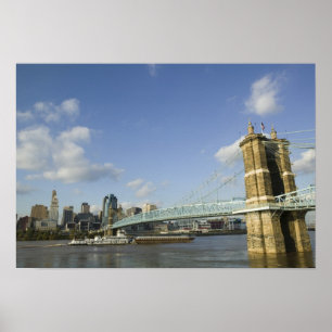 Póster EUA, Ohio, Cincinnati: Roebling Suspensão 2