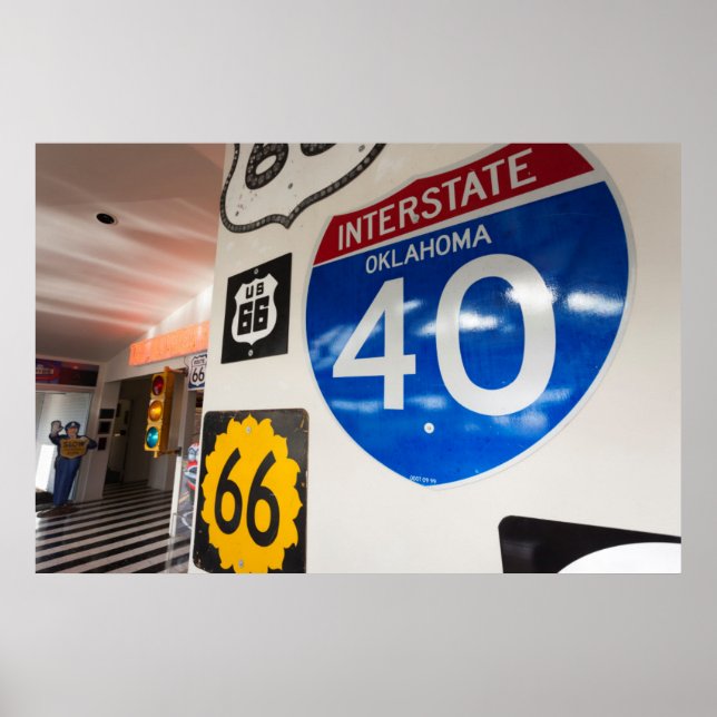 Póster EUA, Oklahoma, Clinton, Museu da Rota 66 (Frente)