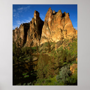Poster EUA, Oregon, Cliffs Granitas No Estado De Smith Ro
