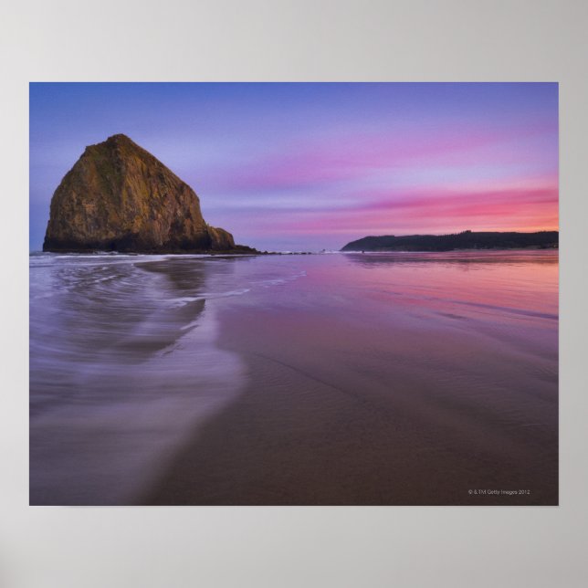 Póster EUA, Oregon, Condado de Clatsop, Haystack Rock e (Frente)