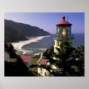 Poster EUA, Oregon, Florença. Farol de Cabeça Heceta