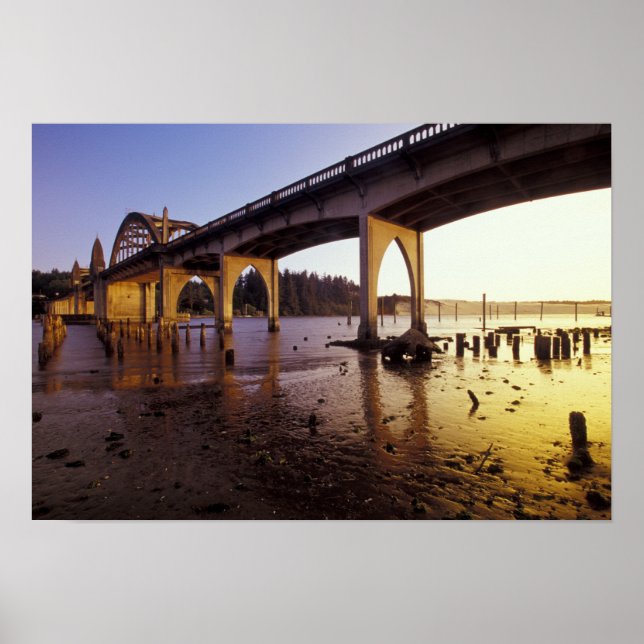 Póster EUA, Oregon, Florence. Ponte Siuslaw e (Frente)