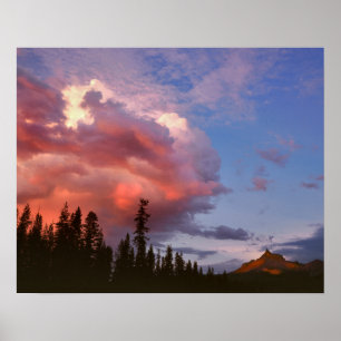 Póster EUA, Oregon, Floresta Nacional de Umpqua.Tempestad