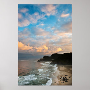 Póster EUA, Oregon. Heceta Farol de Cabeça de manhã