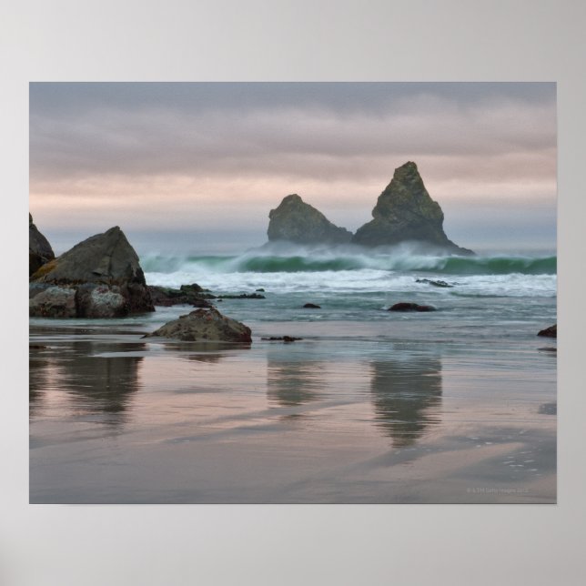 Póster EUA, Oregon, Praia Bullards (Frente)
