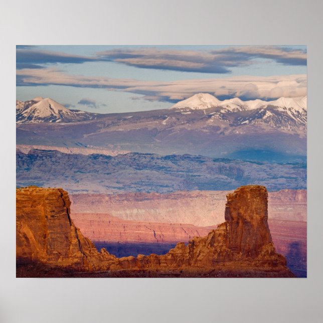 Póster EUA, Utah. Cenário das Montanhas La Sal a partir d (Frente)