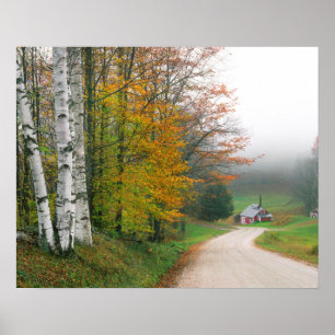 Poster EUA, Vermont. Casa de Açúcar Perto da Cidade de So