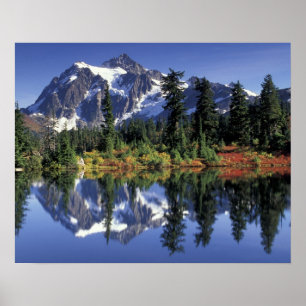 Poster EUA, WA, Heather Meadows RA. Monte Shuksan em